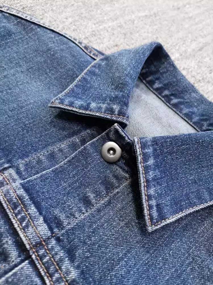 Vintage Mens Pockets Single Breasted Denim Jacket Lapel Collar Safari Style Cargo Coat Casual Spring Autumn Loose Cowboy Jacket X250213