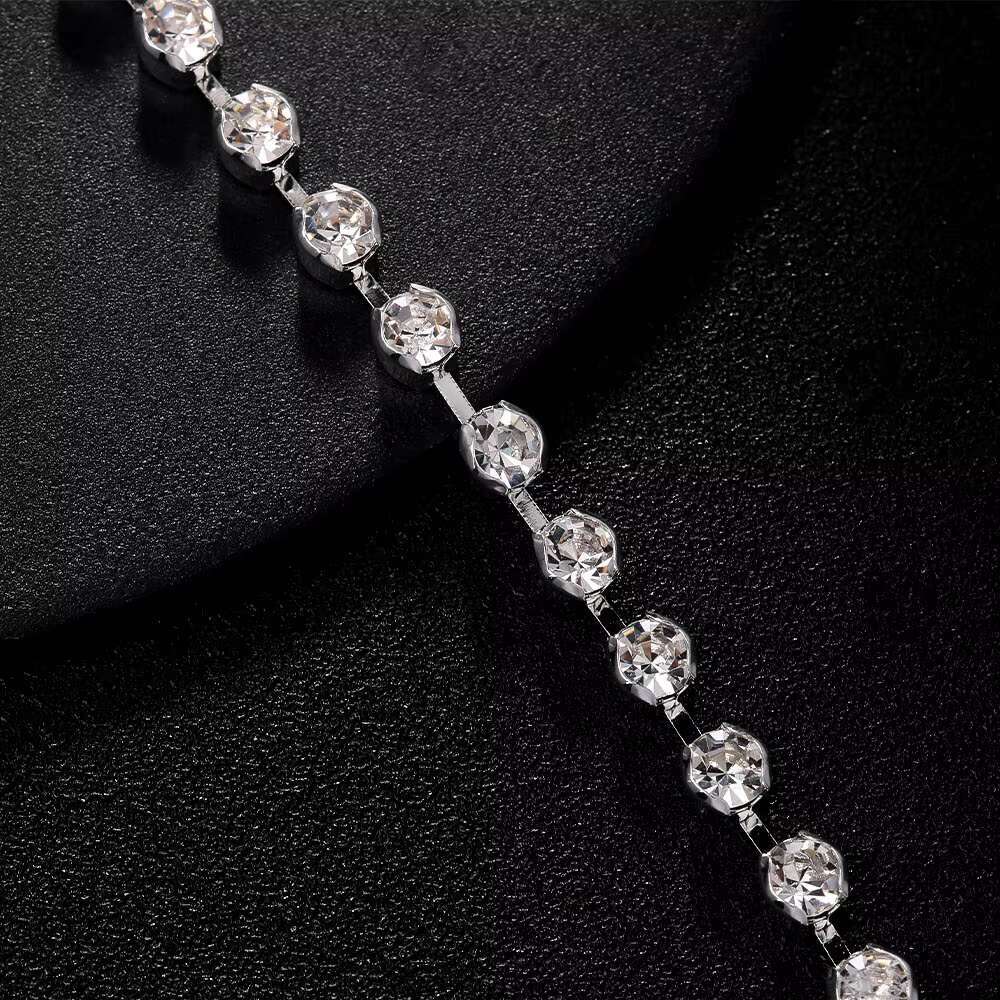 Sexy Simple Rhie Chest Bikini Party Crystal Cross Neck Belly Waist Integrated Chain Women Body Jewelry