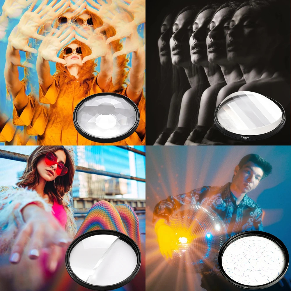 PUYI 55/58/62/67/72/77/82mm Camera Filter Kaleidoscope Special Effects Pography Accessories DSLR Lens Prism for 250221