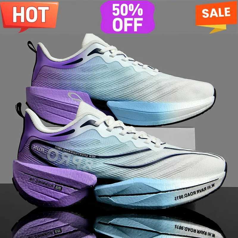 Running Sports Shoes Men Casual Marathon Carbon Plate Air Cushion Ultralight Womens Comfortable Athletic Nonskid Tenis Sneakers Z250304