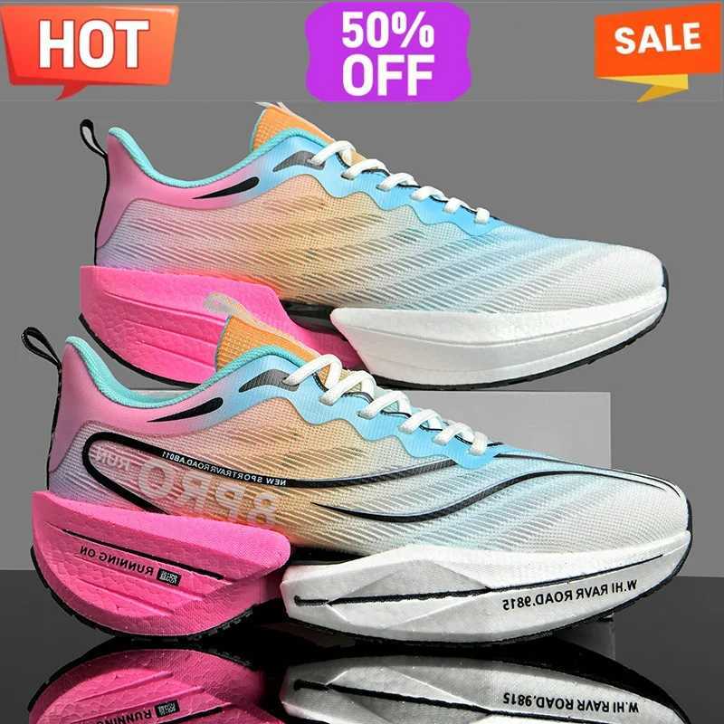 Running Sports Shoes Men Casual Marathon Carbon Plate Air Cushion Ultralight Womens Comfortable Athletic Nonskid Tenis Sneakers Z250304