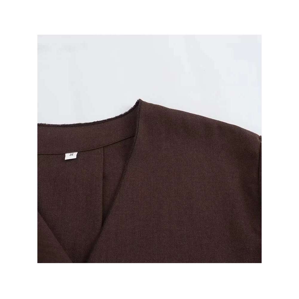 Fashion En 2 Pieces Women 2025 Spring Summer Kimono Style Loose Lace Up Shirts Tops Women's Wide Leg Pants Sets