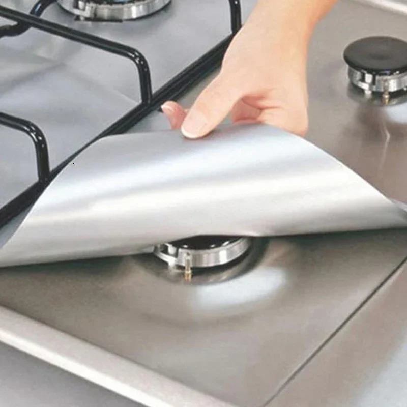 4/8Pcs Gas Stove Protectors Kitchen Reusable Covers Mat Protector Cleaning Pad Liner Cover Stove Protector Cover Liner 250213