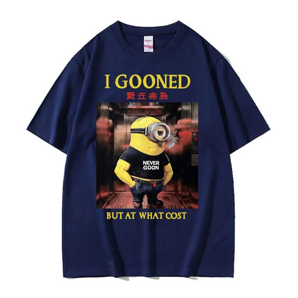 I Gooned But At What Cost Funny Meme T-shirts Casual Cotton Short Slve T-shirt Men Women Oversized Japanese Strtwear T Shirt X250213
