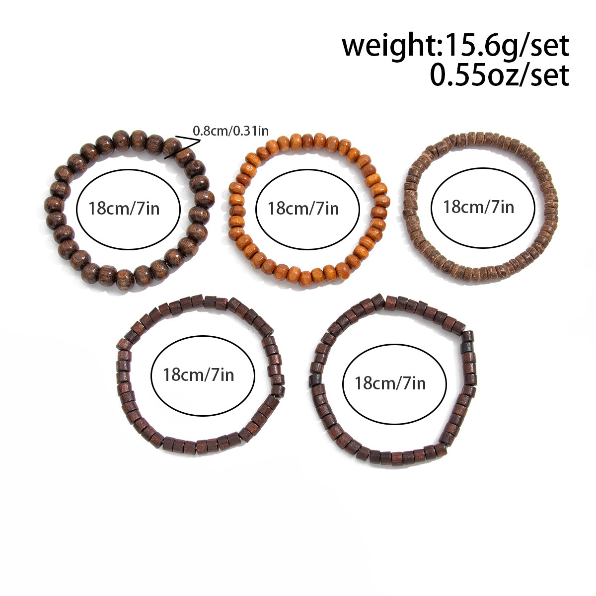 Irregular wooden bead designer bracelet geometric acrylic fashion Bracelet set