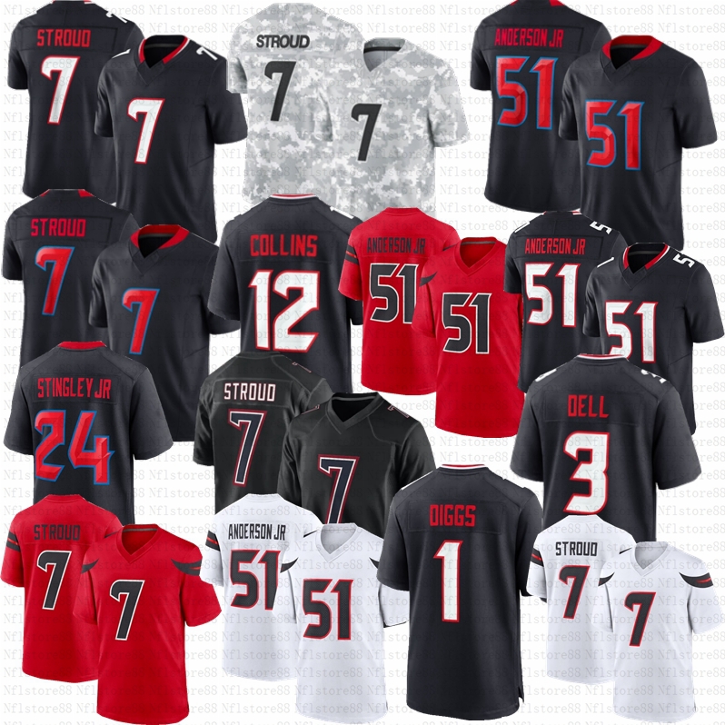 CJ Stroud Will Anderson Jr Football Jersey Nick Chubb Tank Dell Joe Mixon Dameon Pierce Nico Collins Derek Stingley Jr