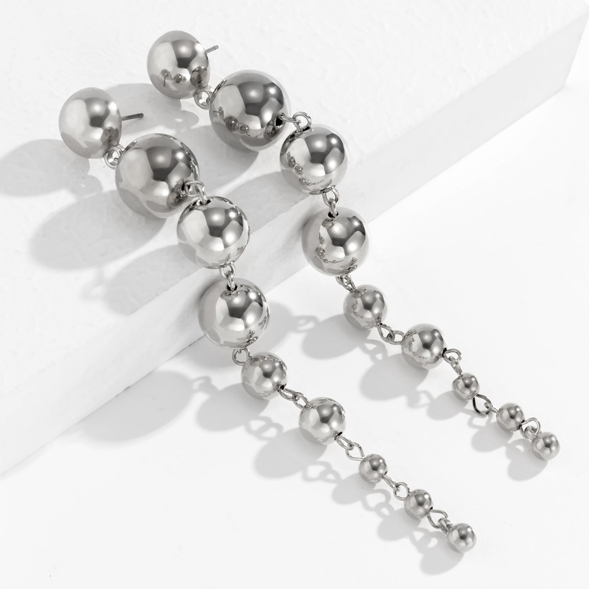 Female fashion Personalized Geometry Trendy Size Bead Earrings Metal Beads designer New Ear Accessories