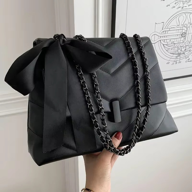Autumn/Winter Simple And Fashionable Women's PU Leather Small Fragrance Style Single Shoulder Crossbody Chain Tote Square Bag