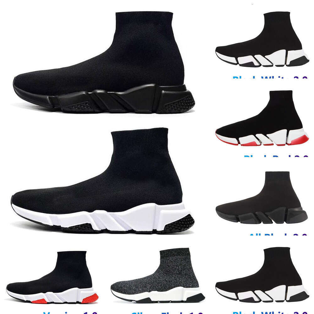Hot Black High Top Women Socks Shoes Sneakers Breathable Couples Casual Sports Shoes Comfy Platform Sock Sneakers Men Size 35-47
