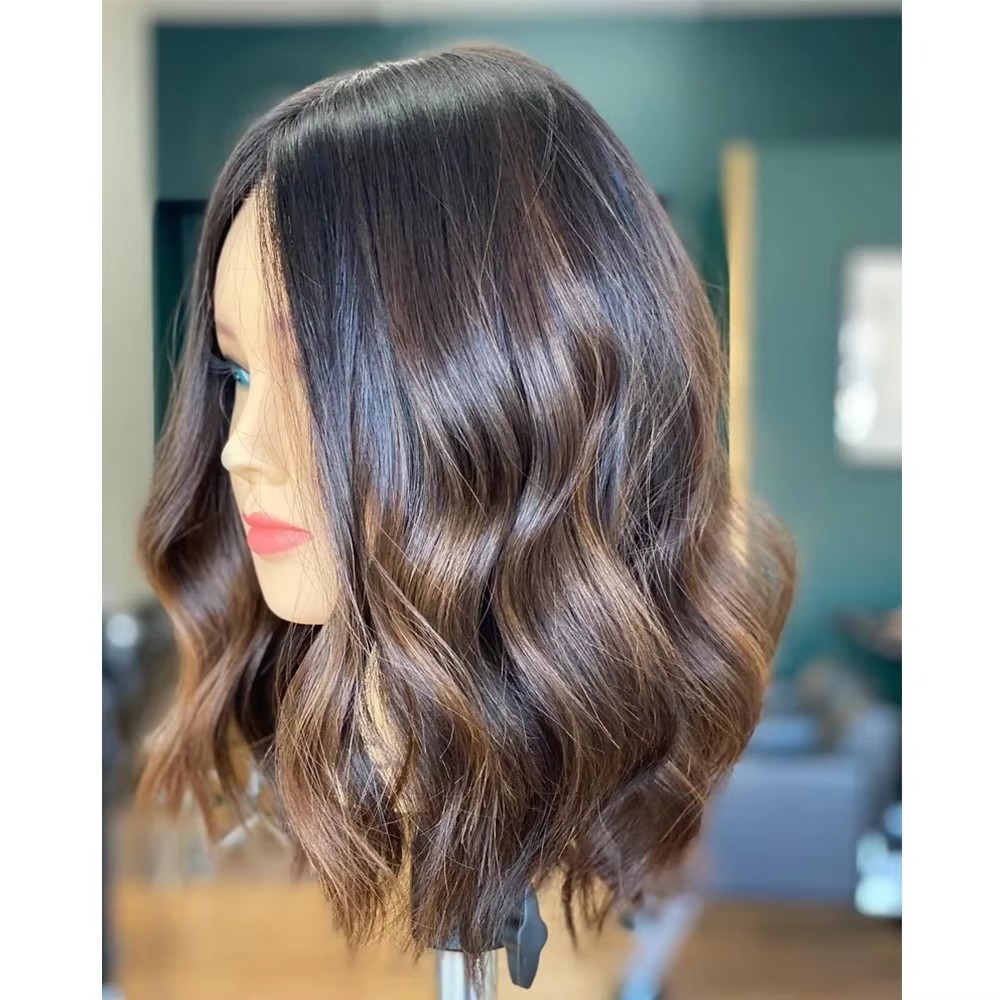 Highlight Brown blonde wavy bob Glueless full lace Human Hair Wig perruque HD Lace European Hair Preplucked Wig cuticle aligned hair