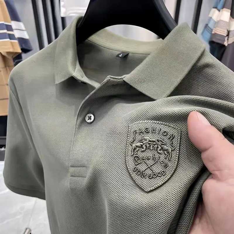 Embroidered Mens Pure Cotton Popsicle Cotton Hot Selling Polo Shirt Summer New Business Casual Breathable Polo Shirt For Men X2502131