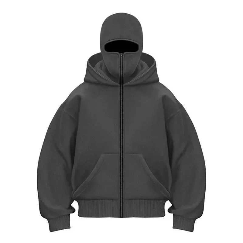 2025 New design Hip Hop double hat match hoodie for men Y2k Harajuku Vintage Winter Coat Fashion strtwear couple sweatshirtC250213