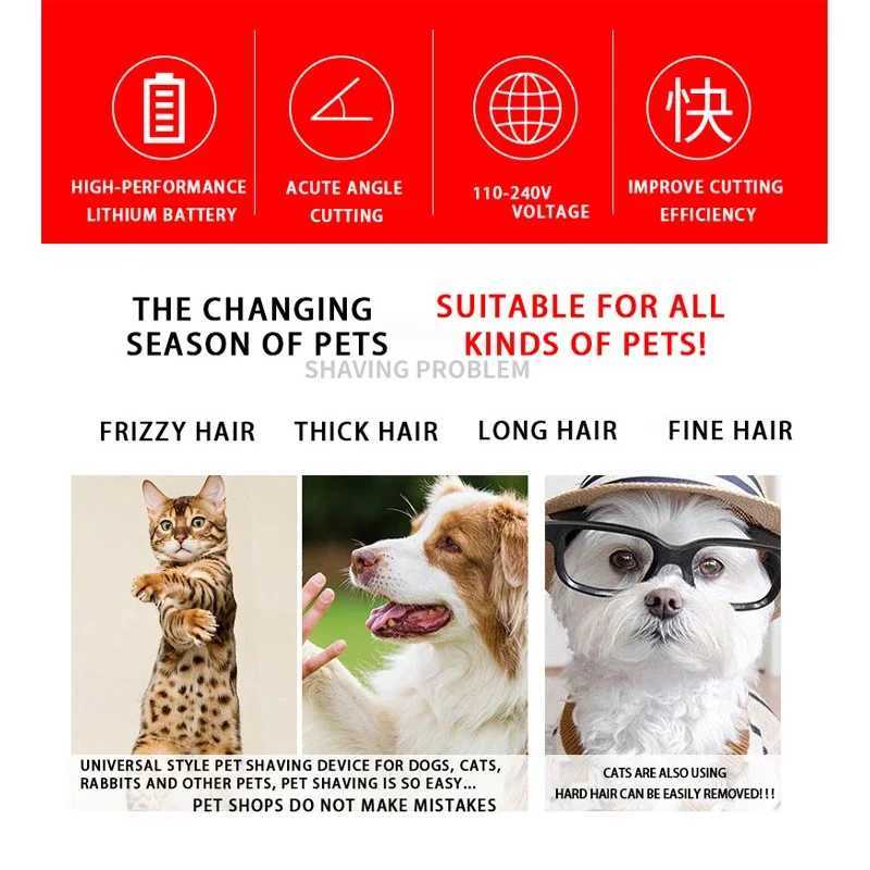 Others Dog Grooming Electric pet grooming kit suitable for dogs extendable trimmer cat hair trimmer professional machine set H250212
