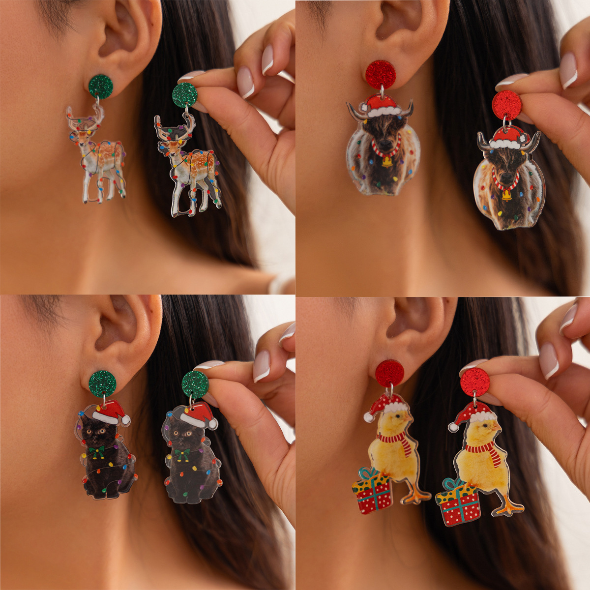fashion Creative Acrylic Earrings for Jewelry, Personalized Colorful designer Elk Earrings, Hot Selg Items