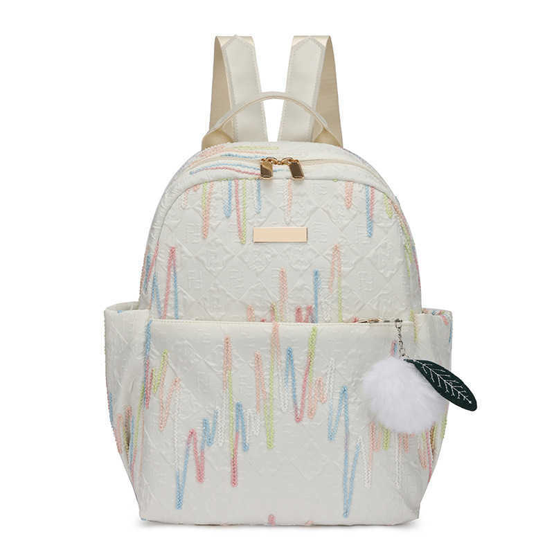 Spring and summer new Oxford spinning small fresh backpack college embroidered large capacity womens backpack