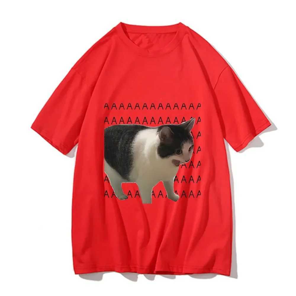 Funny Meme Sad Crying Cat Printed Women Men Casual T-Shirt Summer Harajuku T Shirts Casual Fashion Ts Clothes Short Slve X250213