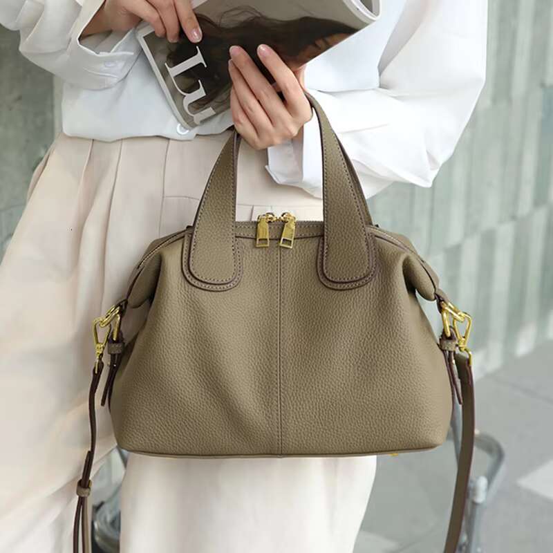 Hifashion 100% Cowhide Genuine Leather Handbags For Women 2024 Trend Designer Wide Strap Pillow Ladies Shoulder Crossbody Bags