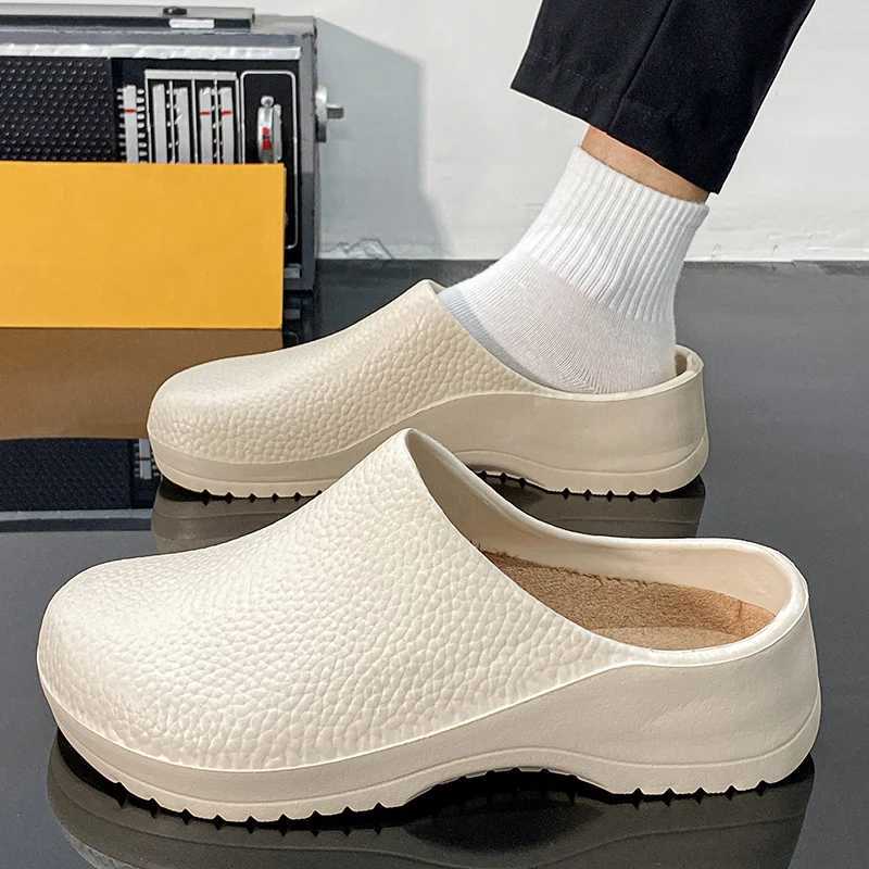 Mens Summer Slippers N-slip Oil-resistant Chef Shoes Kihen Shoes For Men Nurse Work Shoe Casual EVA Lightweight Soft s Y250213
