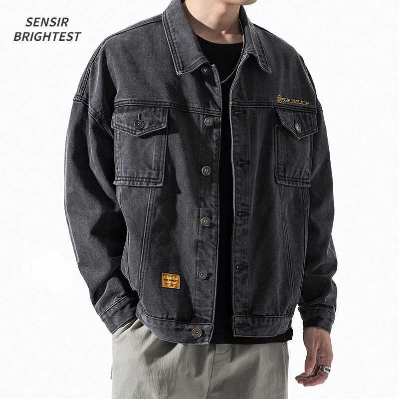 Denim Jacket Mens Spring And Autumn Fit Loose Large Size Workwear Washed Tannin Casual Jacket X250213