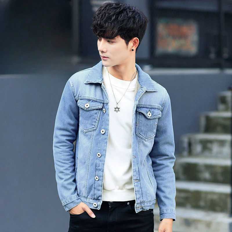 Mens apron cargo apron denim jacket mens black wool warm Lxury trend low-priced fabric Korean rock X250213