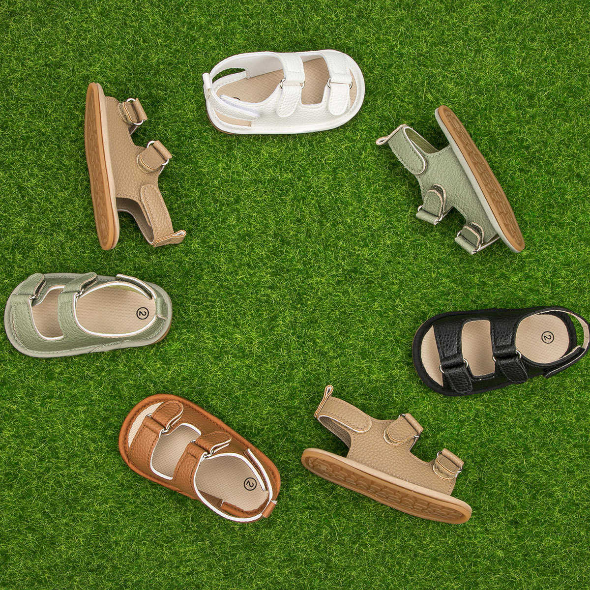 Sandals Summer new style 0-1 year old baby sandals with anti slip rubber sole learning to walk exposed toe Velcro sandals baby shoes H250212