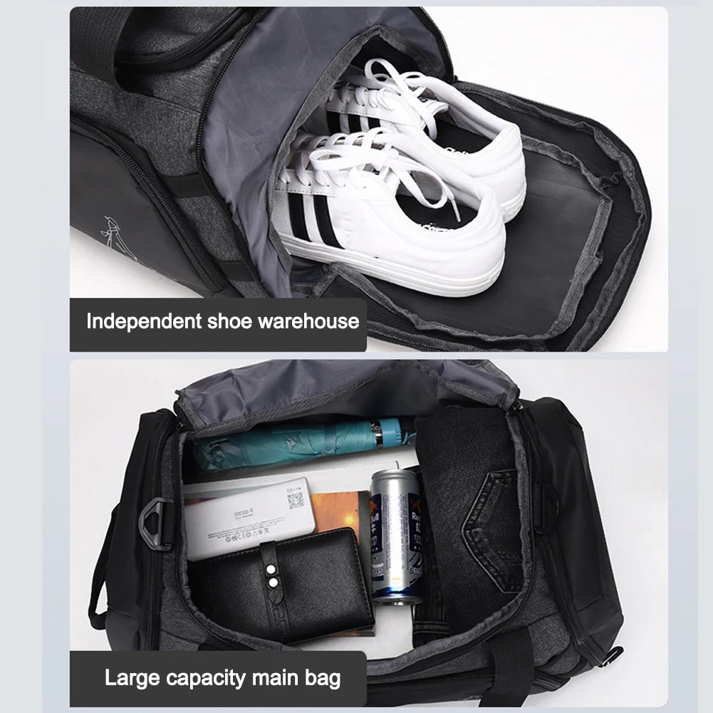 Unisex Sports Backpack Large Capacity Yoga Bag with Shoe Compartment Waterproof Fitness Shoulder for Outdoor Camping Travel 250118