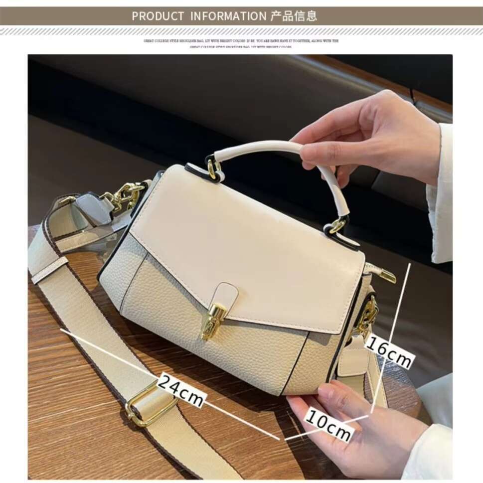 Pure Leather Bags Women Shoulder Tote CONTRAST Trend Sewing Thread Designer Crossbody Bags Quality Messenger Bag Handbag Sac