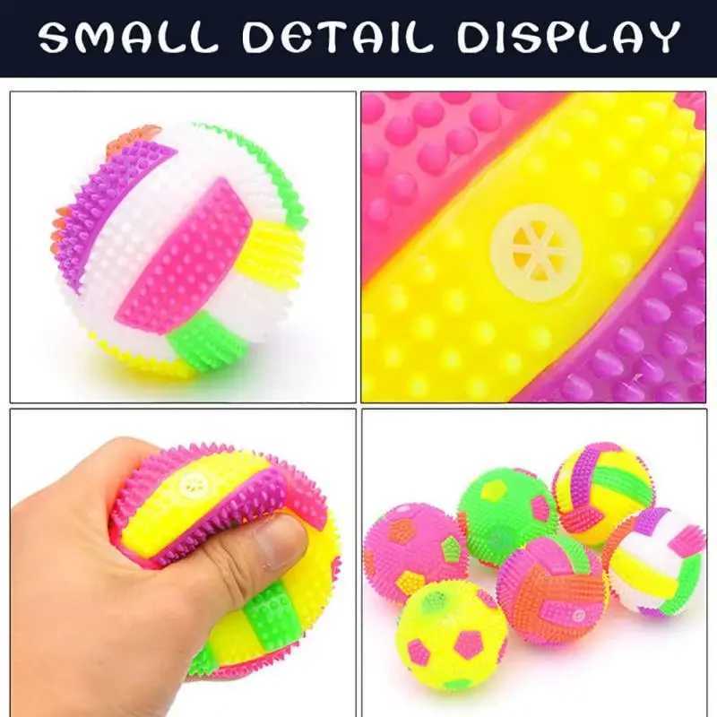 Gloying Ball Dog Toy Led Puppy Bouncy Chew Dog Ball Molar Toy Pet Color Light Ball Interactive Toys For Cats Small Dogs Y250705