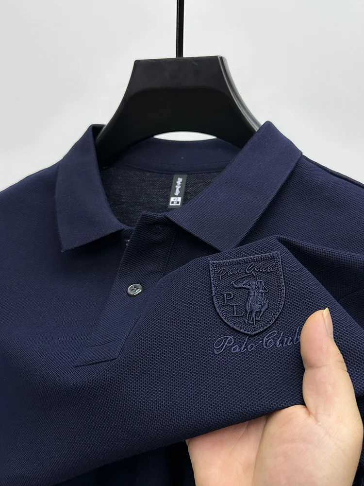 Light Luxury Brand Lapel Mens Short-sleeved High-quality Summer Wear Trendy Shield Embroidered Mens T-shirt Fashion Polo Shirt X250213