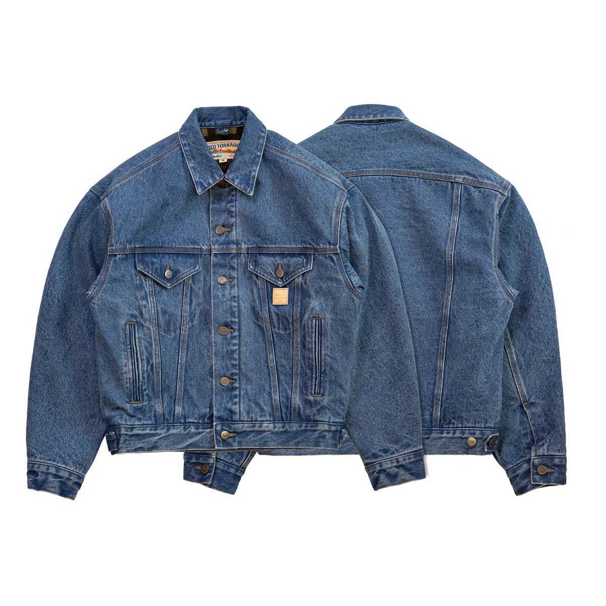 Red Tornado Lined Denim Trucker Jacket Vintage American Workwear Jean Outerwear X250213