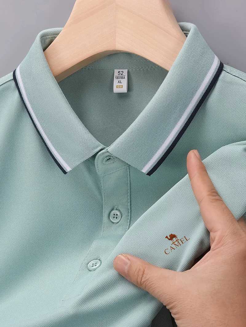 2024 Summer New Mens Business Print Short Sleeved Polo Shirt Comfortable and Cool Casual Fashion T-shirt Mens shirts t shirt X250213
