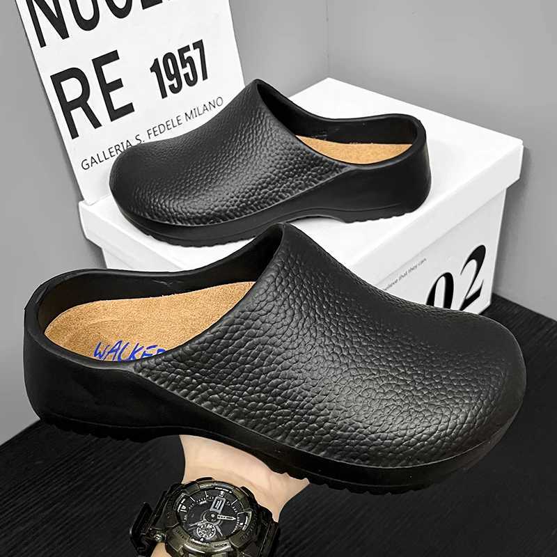 Mens Summer Slippers N-slip Oil-resistant Chef Shoes Kihen Shoes For Men Nurse Work Shoe Casual EVA Lightweight Soft s Y250213