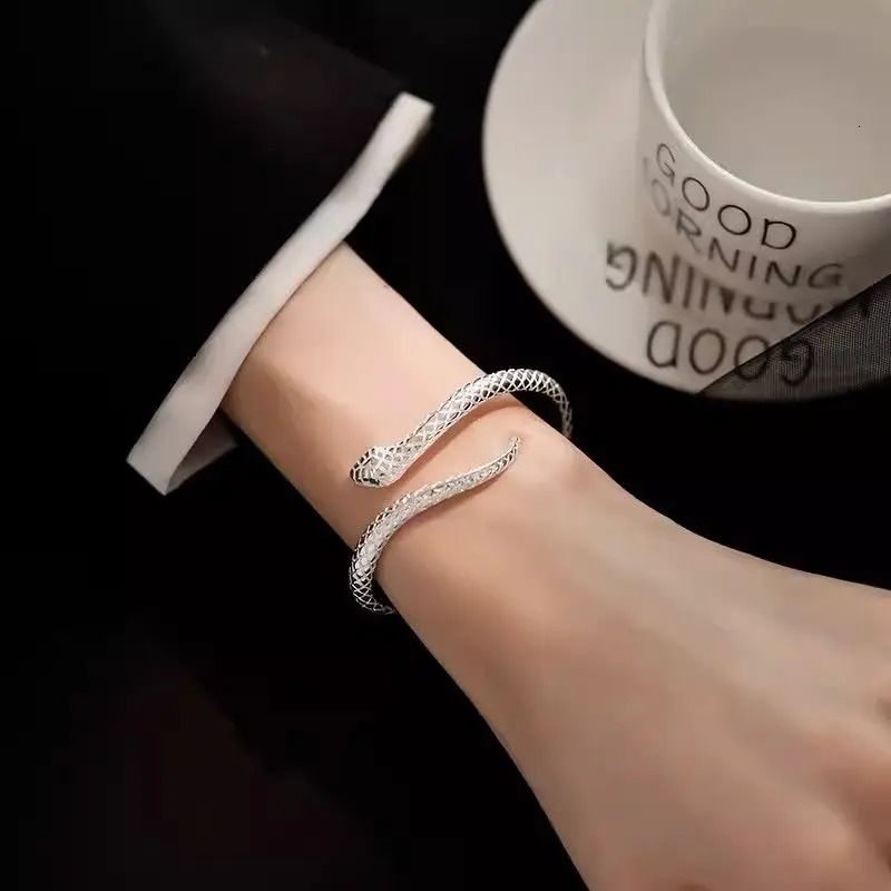 Year of the Snake 925 Silver Bracelet Womens Bracelet Jewelry Fashion High-end Personality Open Bracelet 250208