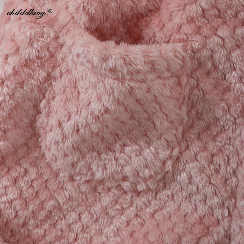 Soft Children Flannel Pajamas Autumn and Winter Pajamas for Girl Warm Kids Bathrobe Boy Sleepwear Family Matching Homewear 4-16Y 250208