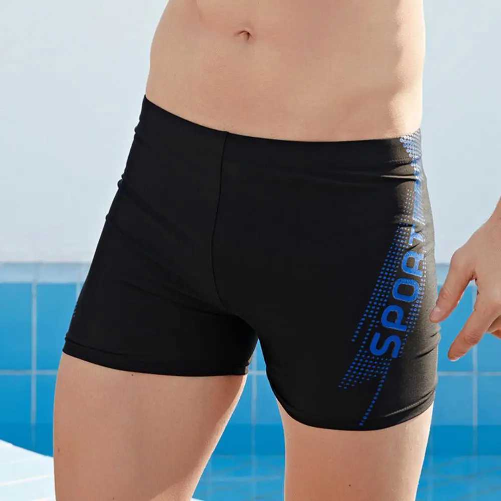 Fashion Men Plus Size Swimming Trunks Elastic Waistband Slim Fit Male Printing Bathing Suit Shorts Z260314