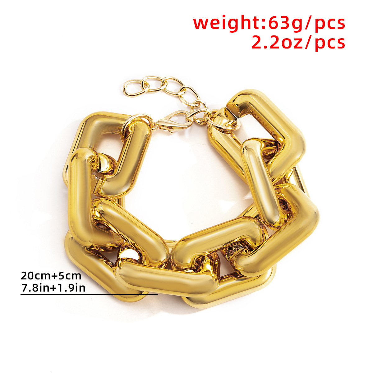 fashion Woman Jewelry minimalist geometric hollow out for female punk square thick chain tassel bracelet