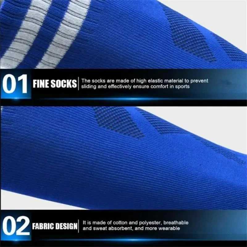 Football Socks Long Tube Knee Cotton Adults Children Legging Stockings Non-slip Soccer Baseball Running Cycling Sports Socks GymXJ250213