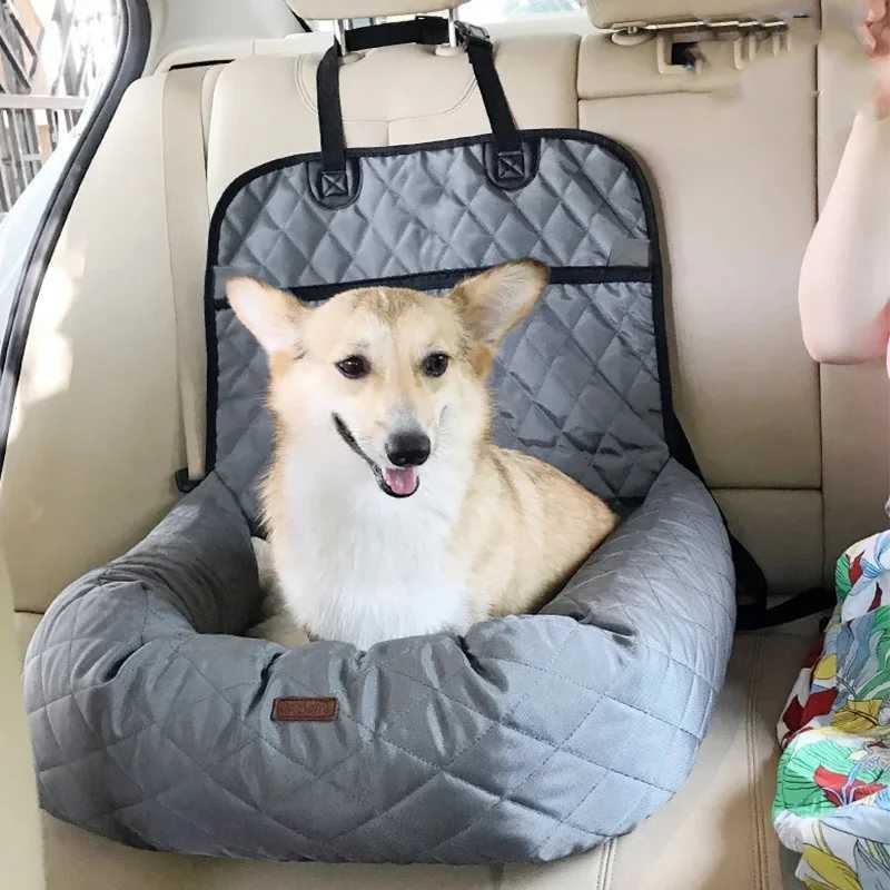 Dog Car Seat Covers 2 in 1 Pet Dog Carrier Folding Pet Car Seat Pad Safe Carry House Puppy Bag Car Travel Accessories Waterproof Dog Seat Bag Basket H
