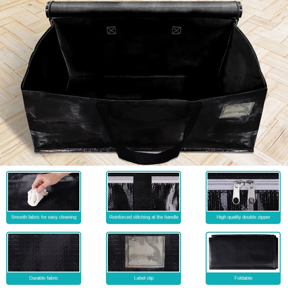 90L Moving Bags with Zippers Handles Storage Heavy Duty Packing Collapsible for Storing 250118