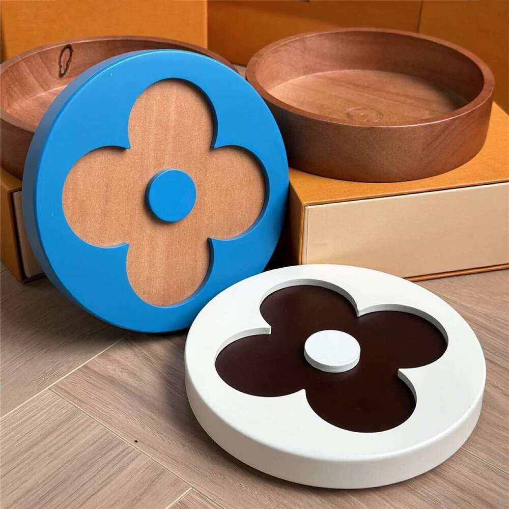Light high-end solid wood circular box, jewelry, entrance key, change storage tray, decorative ornaments, gift giving