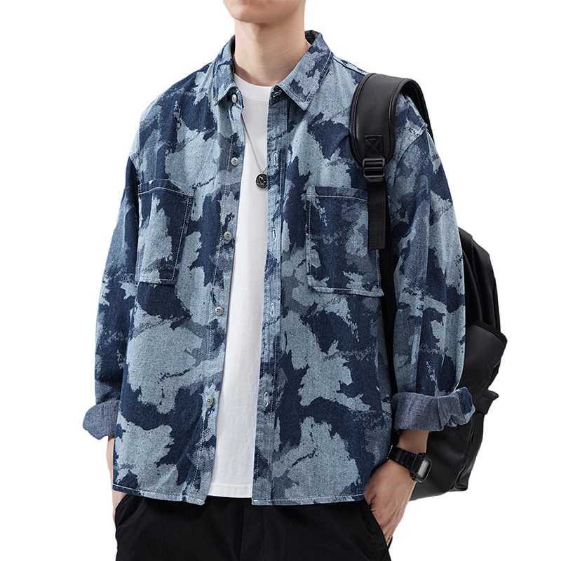 Japanese Style Mens Denim Jacket Autumn Casual Wear Fashionable Retro Cowboy Coat X250213