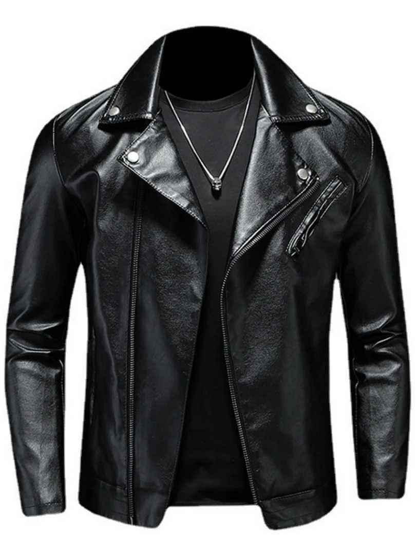 Autumn Motorcycle PU Leather Jacket Men Oversized Casual American Retro Overcoat Unisex Punk Streetwear Coats New Bomber Jackets X250213