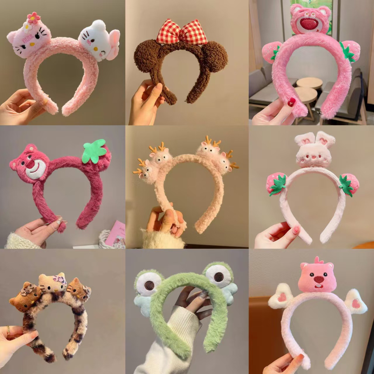 Kids' Wide Banded Headbands with Cartoon Design & Decorative Details
