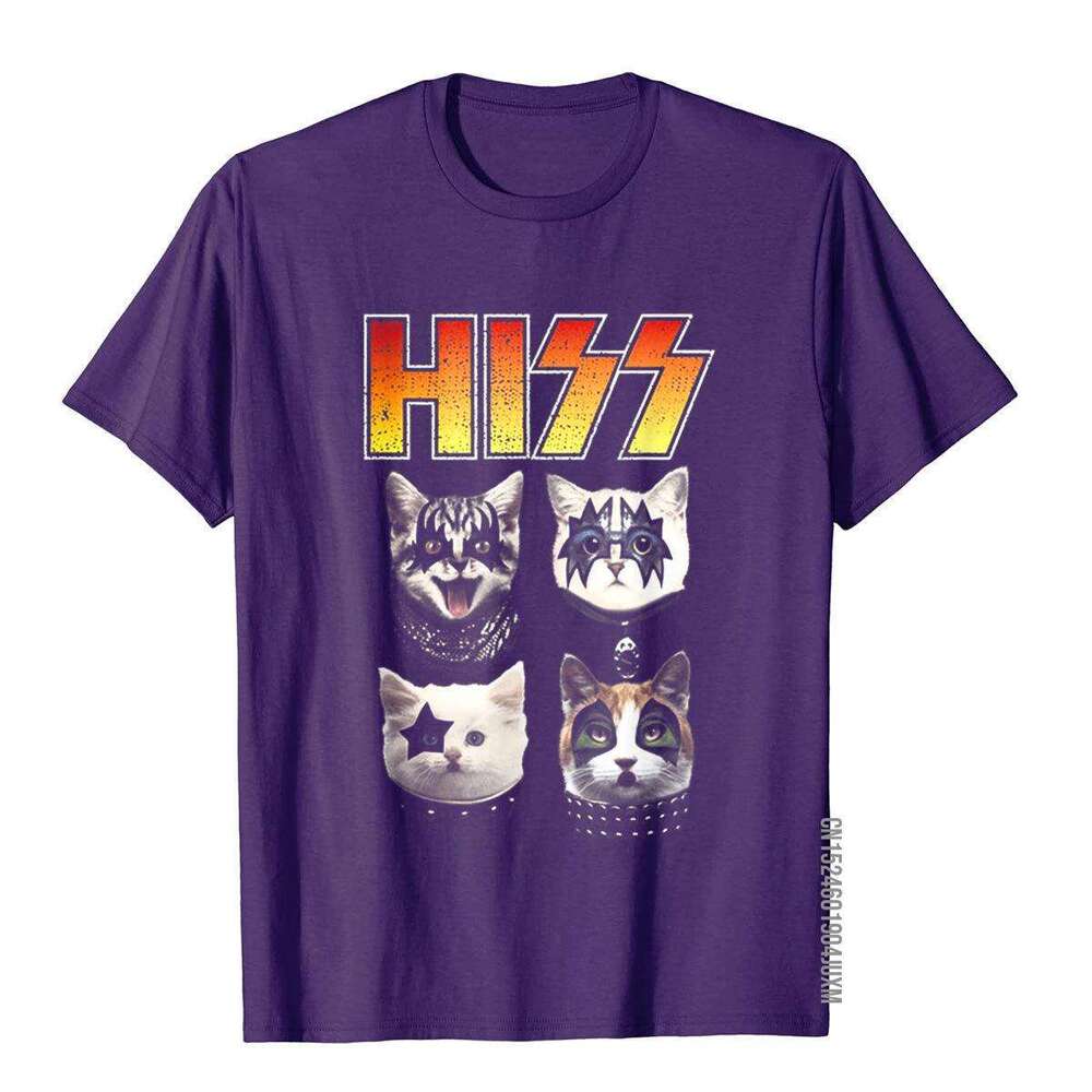 HISS Funny Lover T-Shirt Hiss Cat Fiess Top T-Shirts Shirt For Men Cotton Chinese Style T Shirts
