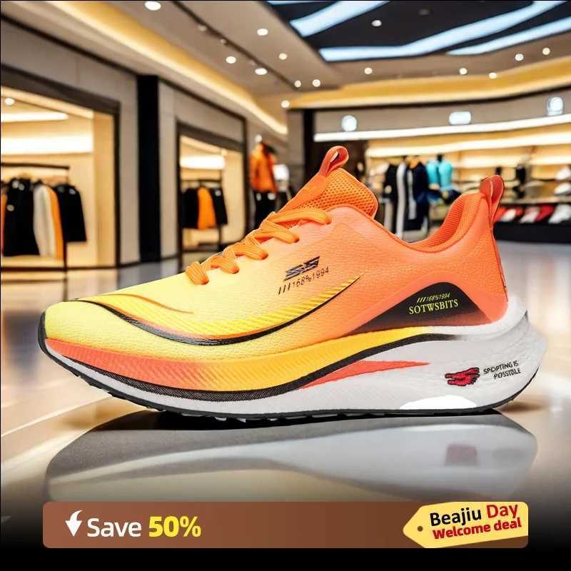 Carbon Plate Marathon New 2025 Men Sports Running Shoes Breathable Lightweight Womens Comfortable Athletic Nonskid Sneakers Z250304