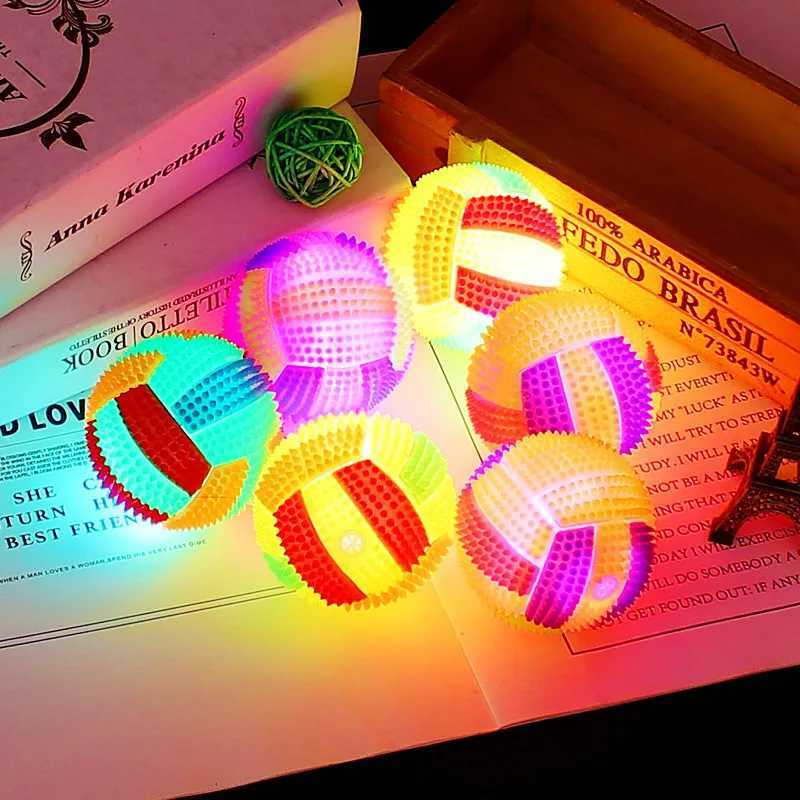 Luminous Elastic Activation Sound Ball Toy Massage Ball with Whistle Dog Chew Bouncy Ball Soccer Glowing Children Pet Toys Y250705