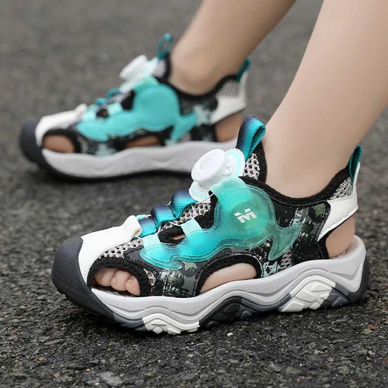 Sandals 2024 Summer Kid Sandals Shoes Children Rubber Student School Shoes Breathable Close Toe Boy Sport Sandals H250212 H250212