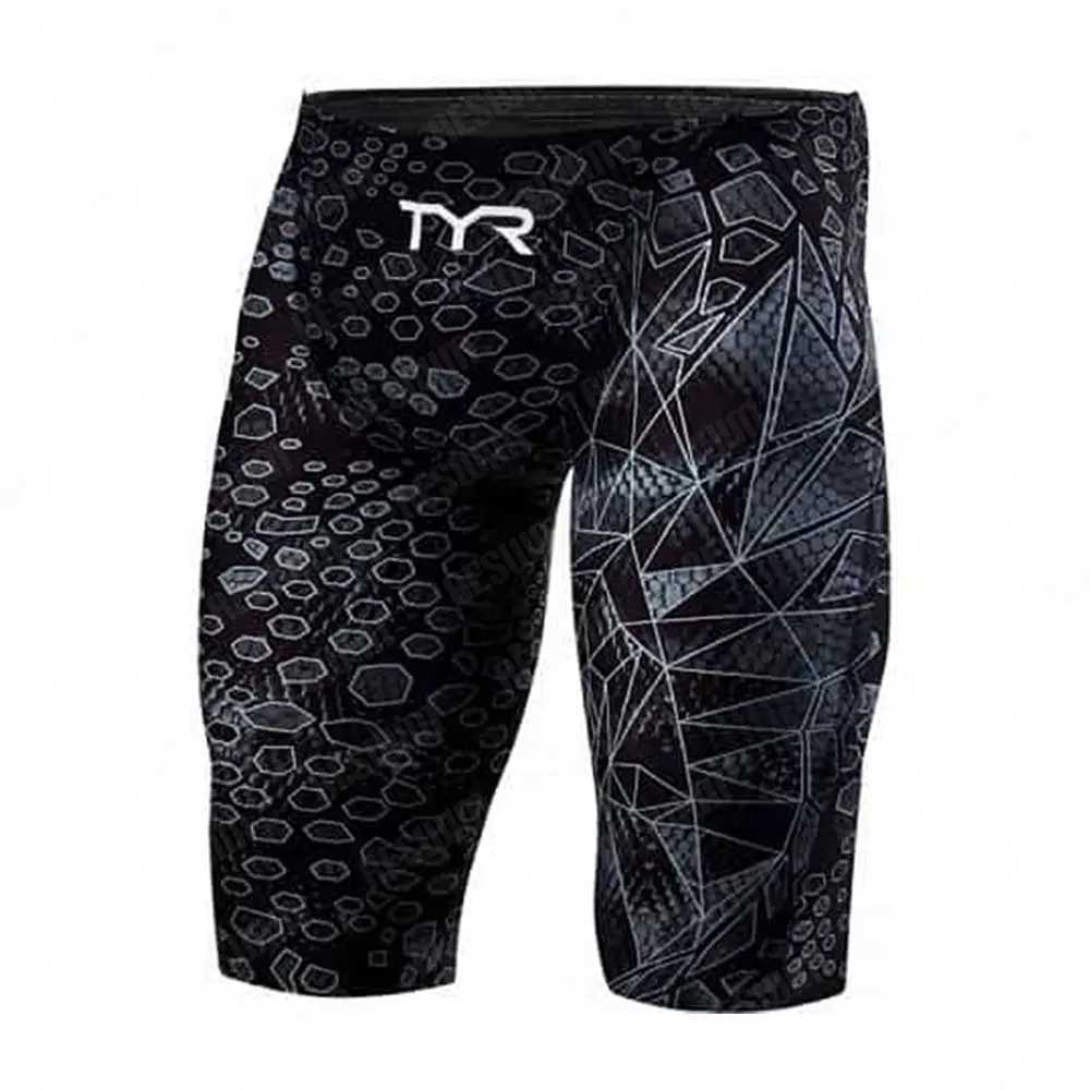 Summer Mens Swim Jammers Endurance Athletic Training Swimsuit Tights Shorts Beach UV Swimwear Swimming Trunks Gym Surfing Shorts X250213