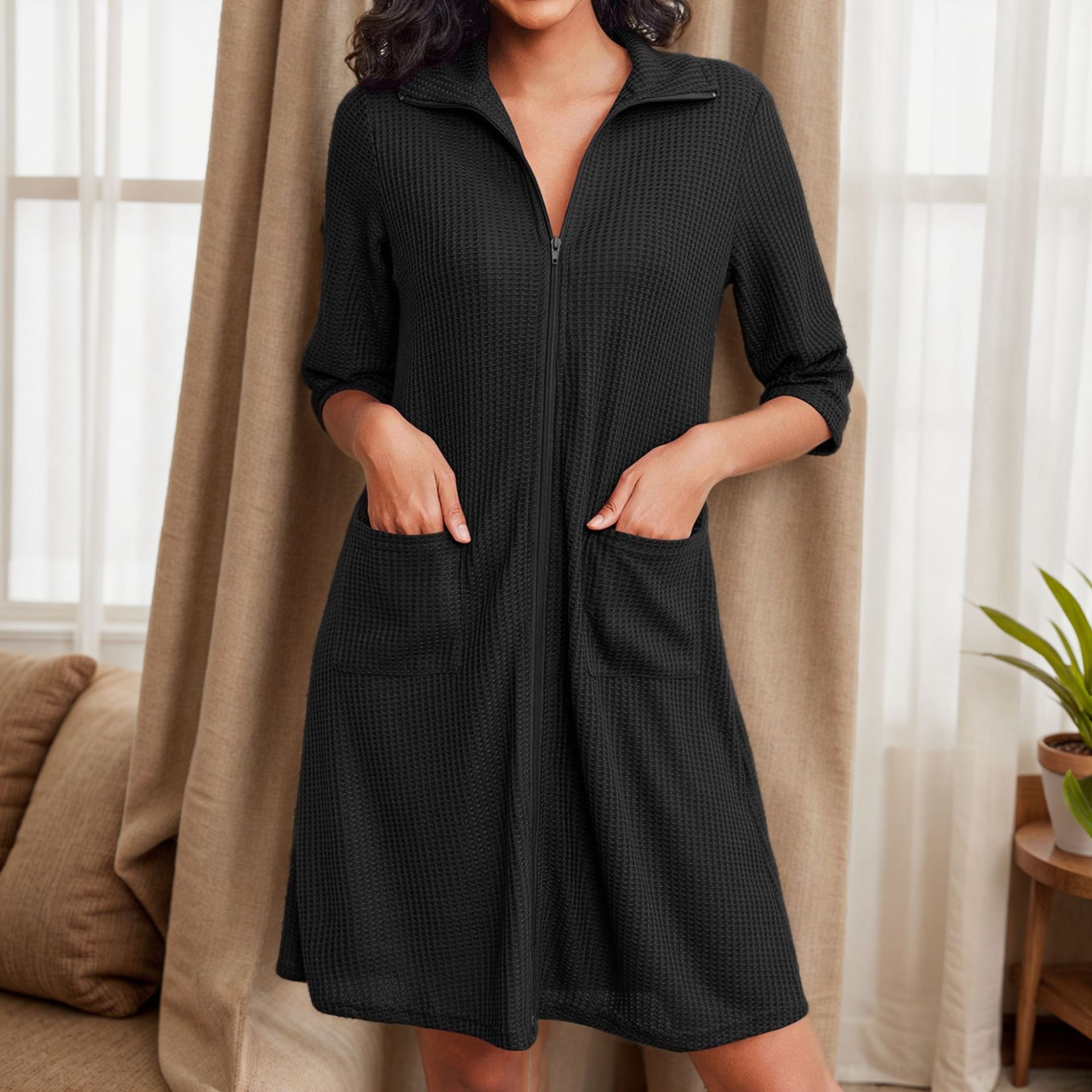 B687-Pure cotton pajamas for women, spring and autumn long-sleeved suits, high-end large sizes, can be worn outside, autumn and winter home clothes