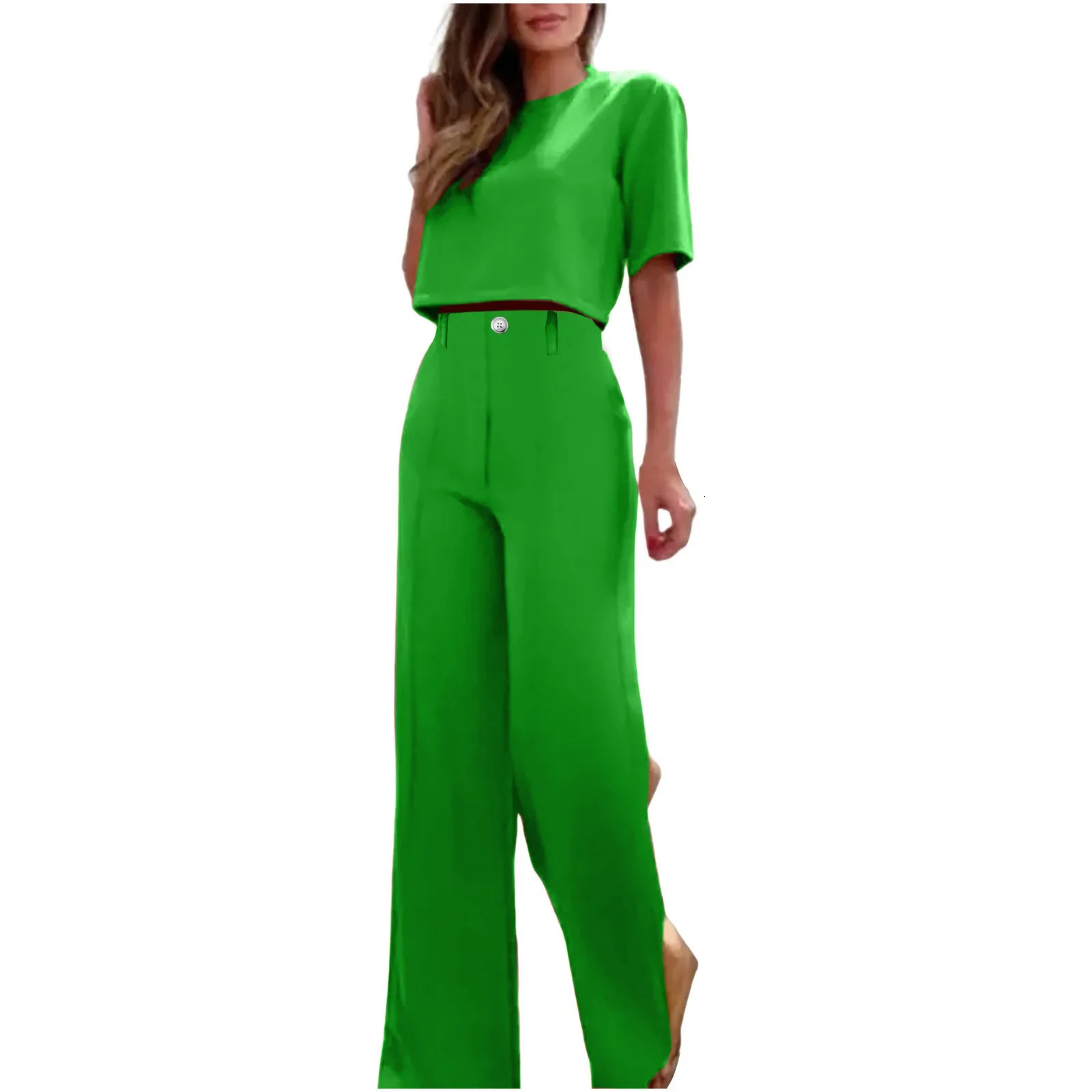 Elegant pants set womens fashionable lapel slim fit workwear casual lace up two-piece set formal top suitable for womens pants 250206